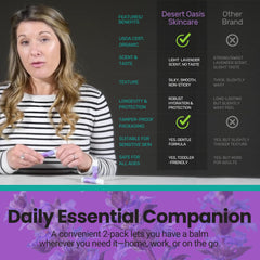 Desert Oasis Skincare tube inside purse for on-the-go hydration benefit