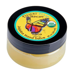 Desert Oasis Skincare tin front view showing organic lemon salve benefits