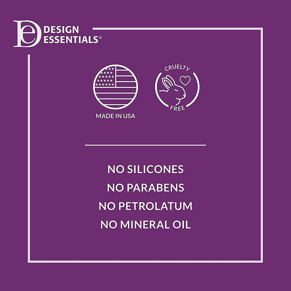 Design Essentials shampoo in shower application showing wet hair being gently massaged, aiding detangling