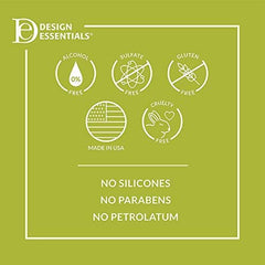 Design Essentials creamy leave-in texture poured to show lightweight consistency