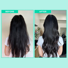 Design.Me GLOSS.ME on dry hair showing frizz reduction and glossy finish