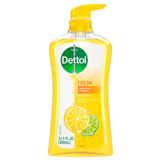 Dettol front packaging showing yuzu citrus scent and clean look benefit