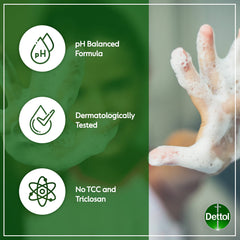 Dettol label close-up displaying ingredients and pH-balanced benefit