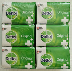 Dettol soap front packaging showing six bars and hygienic protection