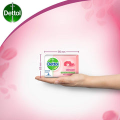 Packaging label detail of Dettol soap emphasizing product information