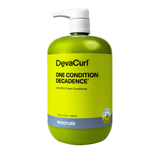DevaCurl One Condition Decadence front bottle showing size and branding, clear product choice