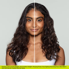 DevaCurl One Condition Decadence pumped onto hand showing easy dispensing and control