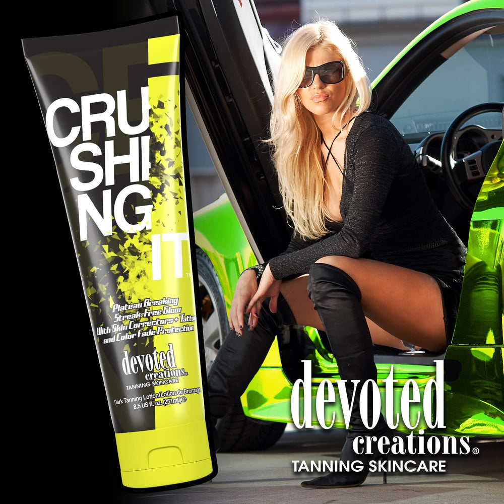Devoted Creations bottle held in hand illustrating 8.5 oz size