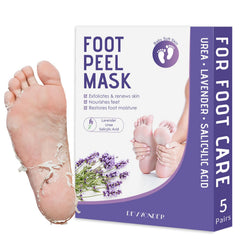 Devyonder bootie pack front showing five single-use exfoliating masks and convenience