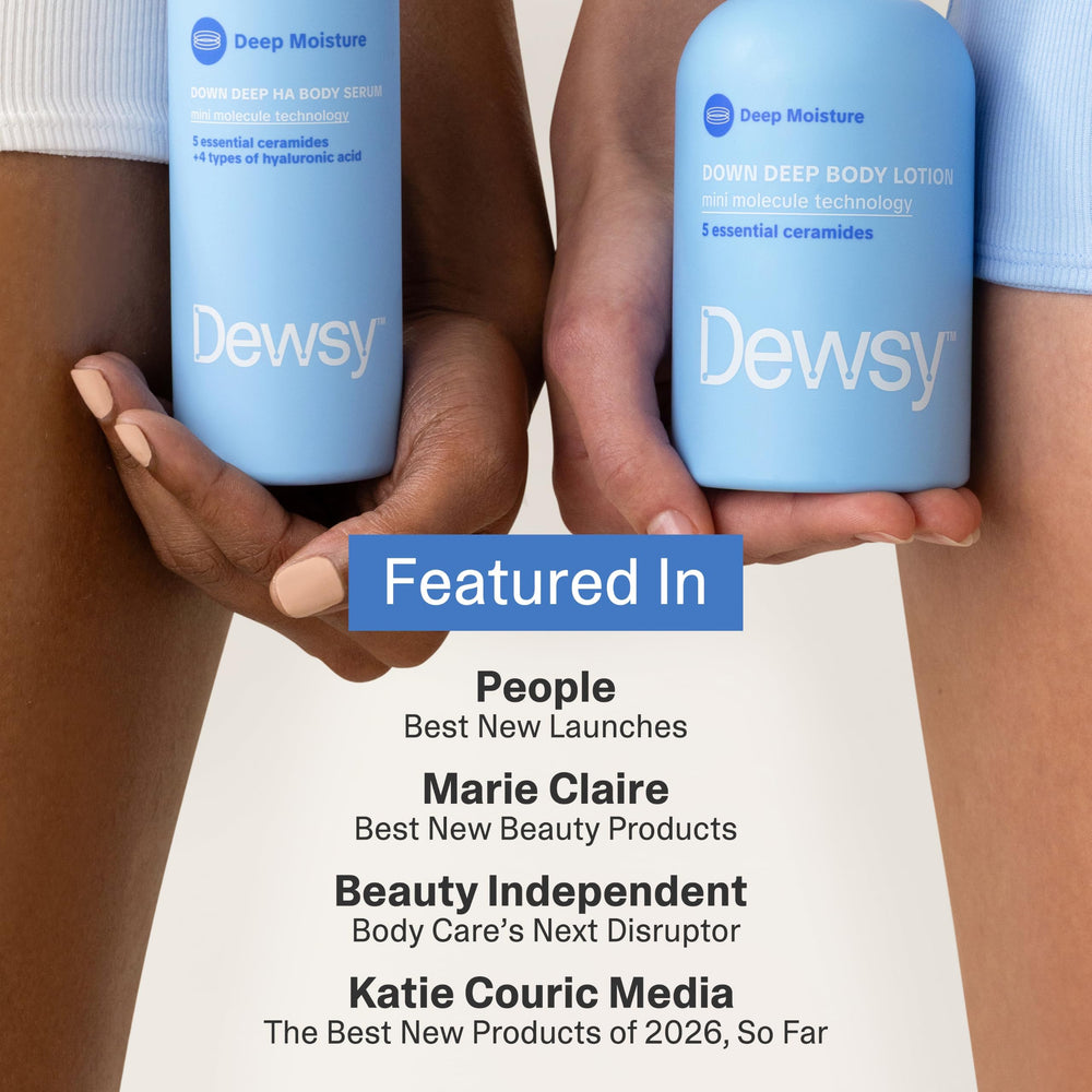 Dewsy bottle held in hand to show 8 oz scale and convenient everyday use