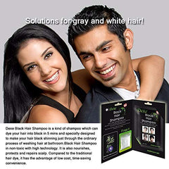 Model applying Dexe shampoo in shower demonstrating simple at-home darkening process