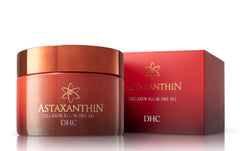 DHC astaxanthin gel applied on skin before and after showing smoothing benefit