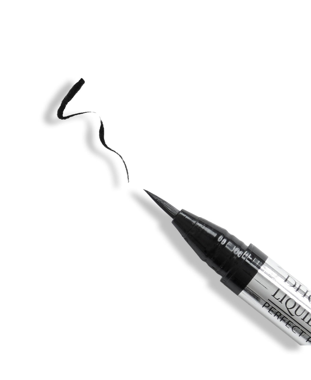 DHC liquid eyeliner EX winged eye look illustrating long-lasting definition