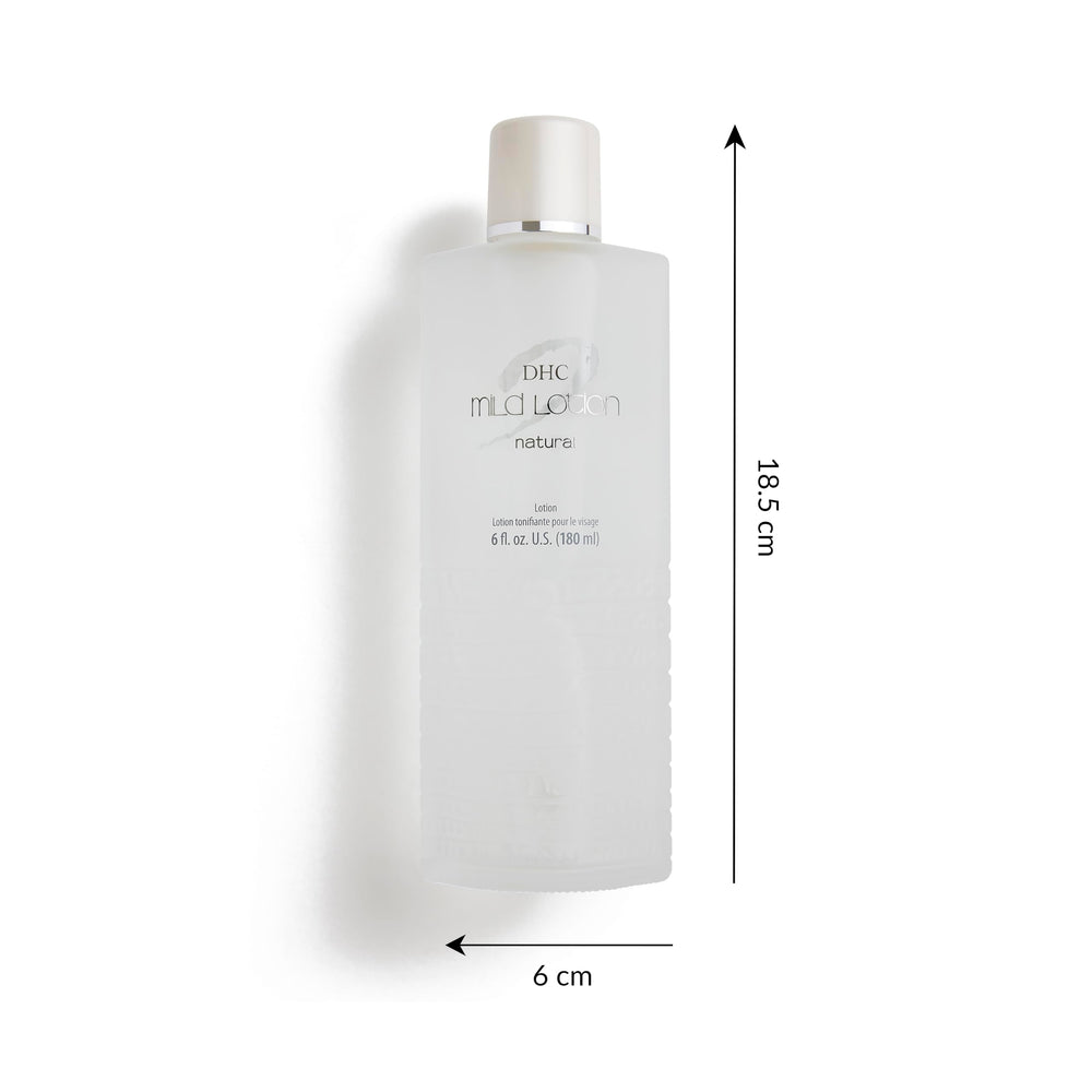 DHC mild lotion texture closeup watery liquid demonstrating lightweight absorption
