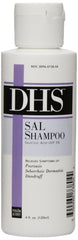 DHS Sal Shampoo front label showing 4 oz bottle and usage information for targeted scalp relief