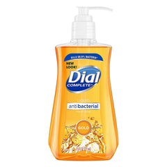 Dial 7.5 oz pump bottle front view showing compact convenient design and hygiene benefit
