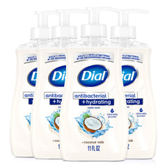 Dial front packaging showing coconut milk scent and moisturizing benefit