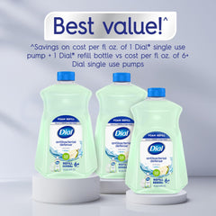Dial fresh pear bottle label ingredients close view showing aloe vera and vegan claims for transparency