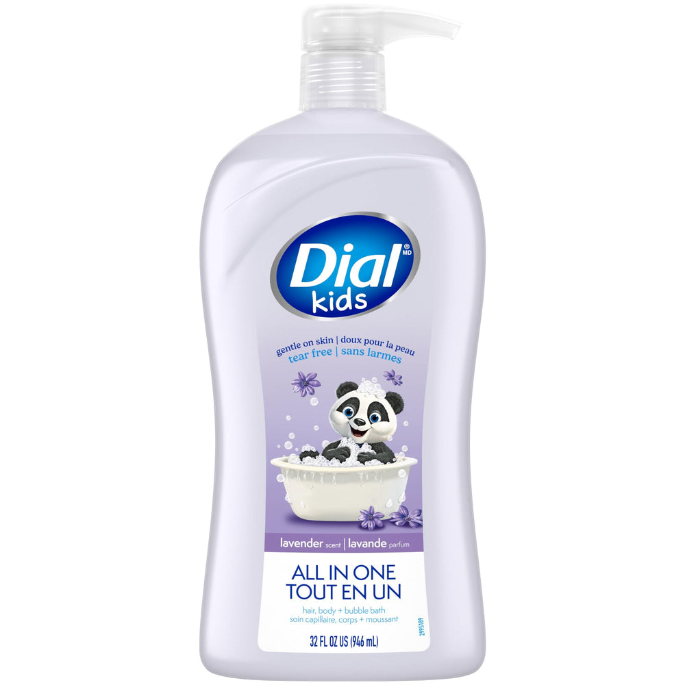 Dial front bottle lavender scent shows easy head-to-toe use