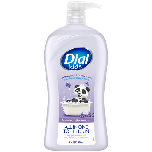 Dial front bottle lavender scent shows easy head-to-toe use