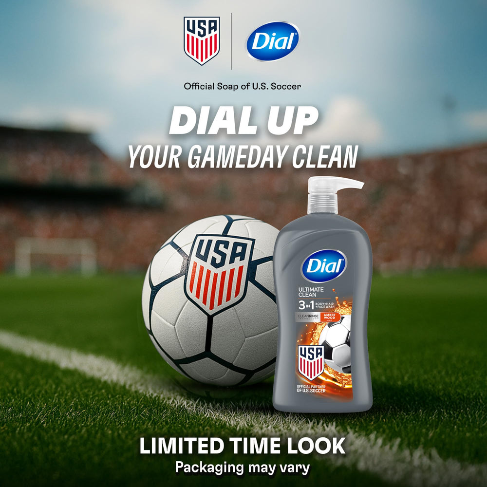 Dial men 3-in-1 back label with ingredients and usage benefits