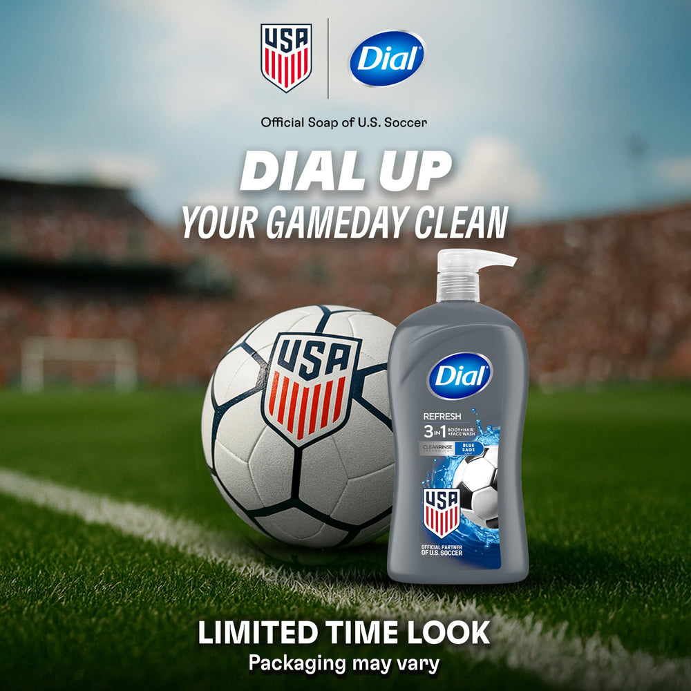 Dial bottle pump emphasizing recycled-plastic bottle for eco-friendly benefit
