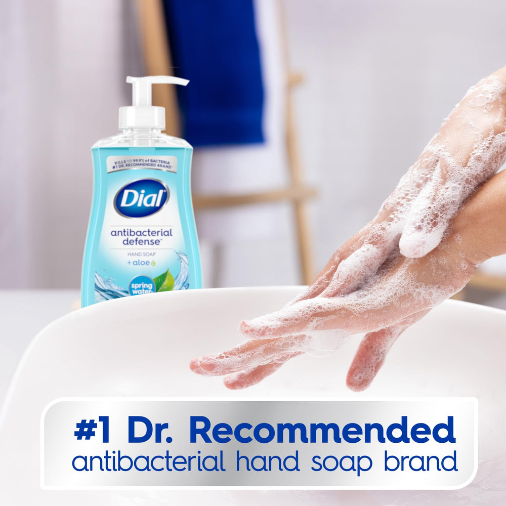 Dial bottle label noting 100% recycled plastic and ingredient callouts