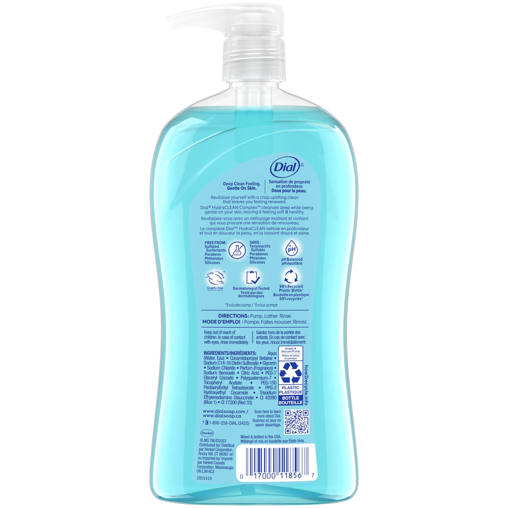 Person using Dial body wash in shower illustrating refreshing, everyday use