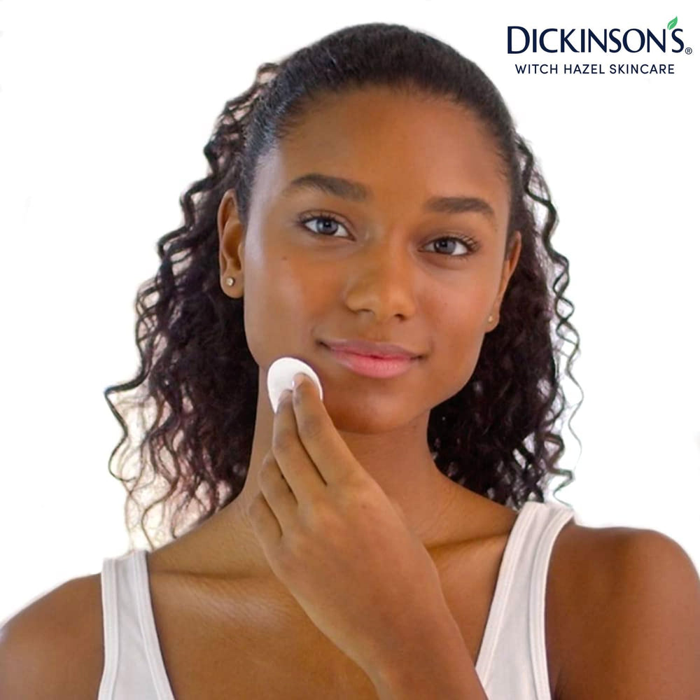 Dickinson's in-use cotton pad application removing makeup and refreshing skin