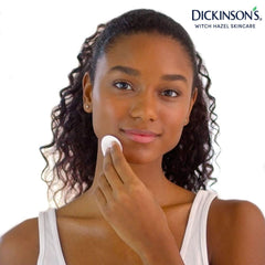 Dickinson's in-use cotton pad application removing makeup and refreshing skin