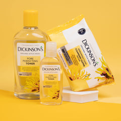 Dickinson's ingredient label detail showing natural witch hazel