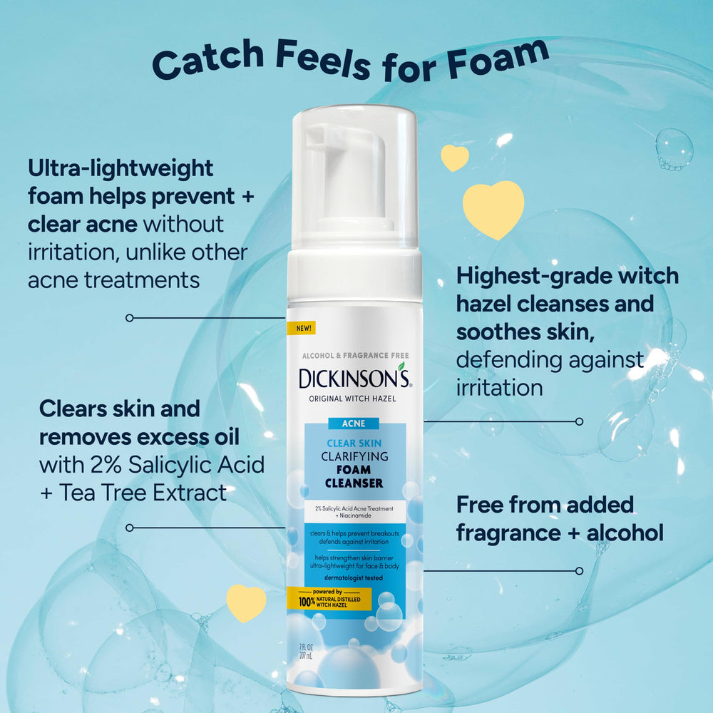Dickinson's foamy texture on fingertips demonstrating gentle lather benefit