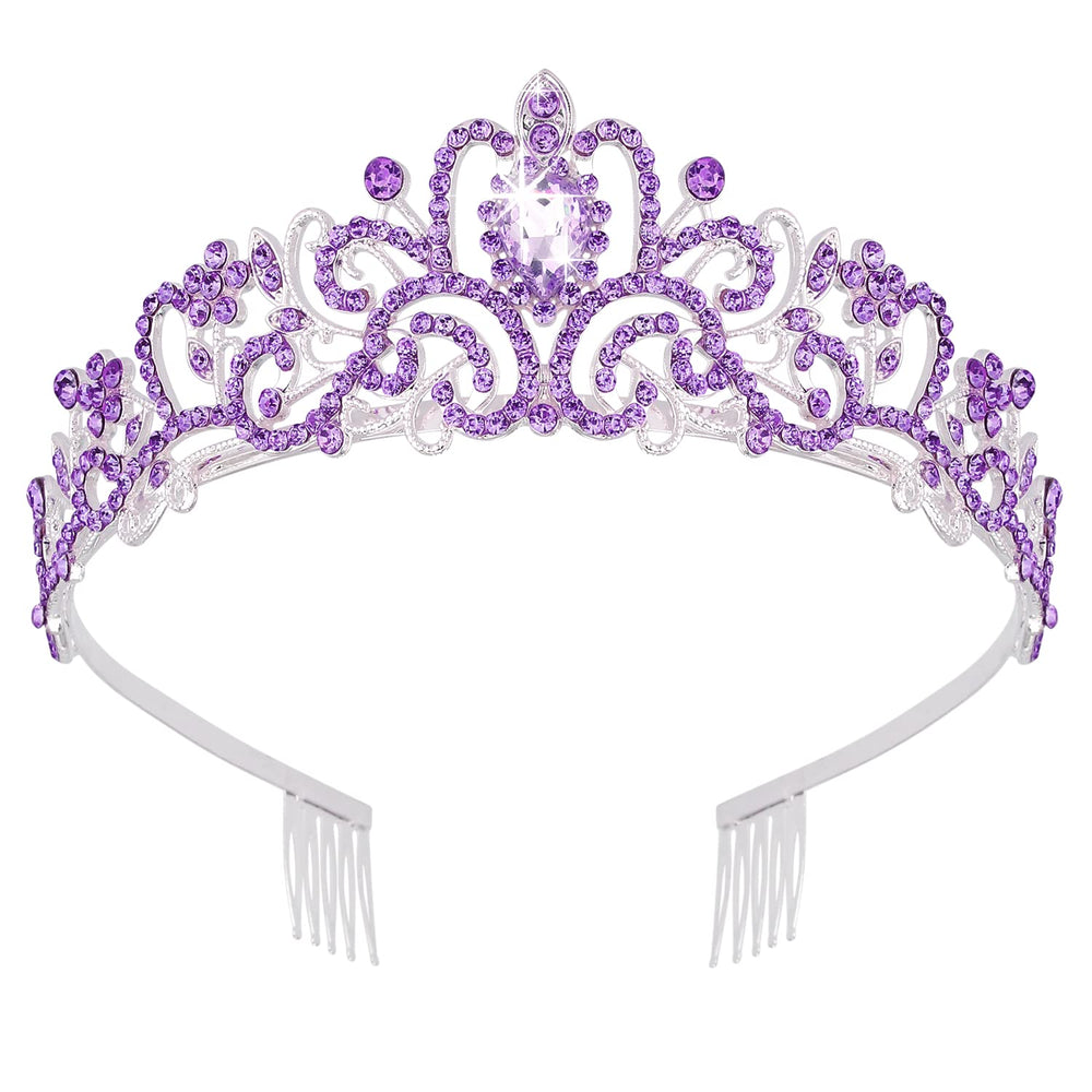 Didder silver tiara front view showing full sparkle and elegant silhouette