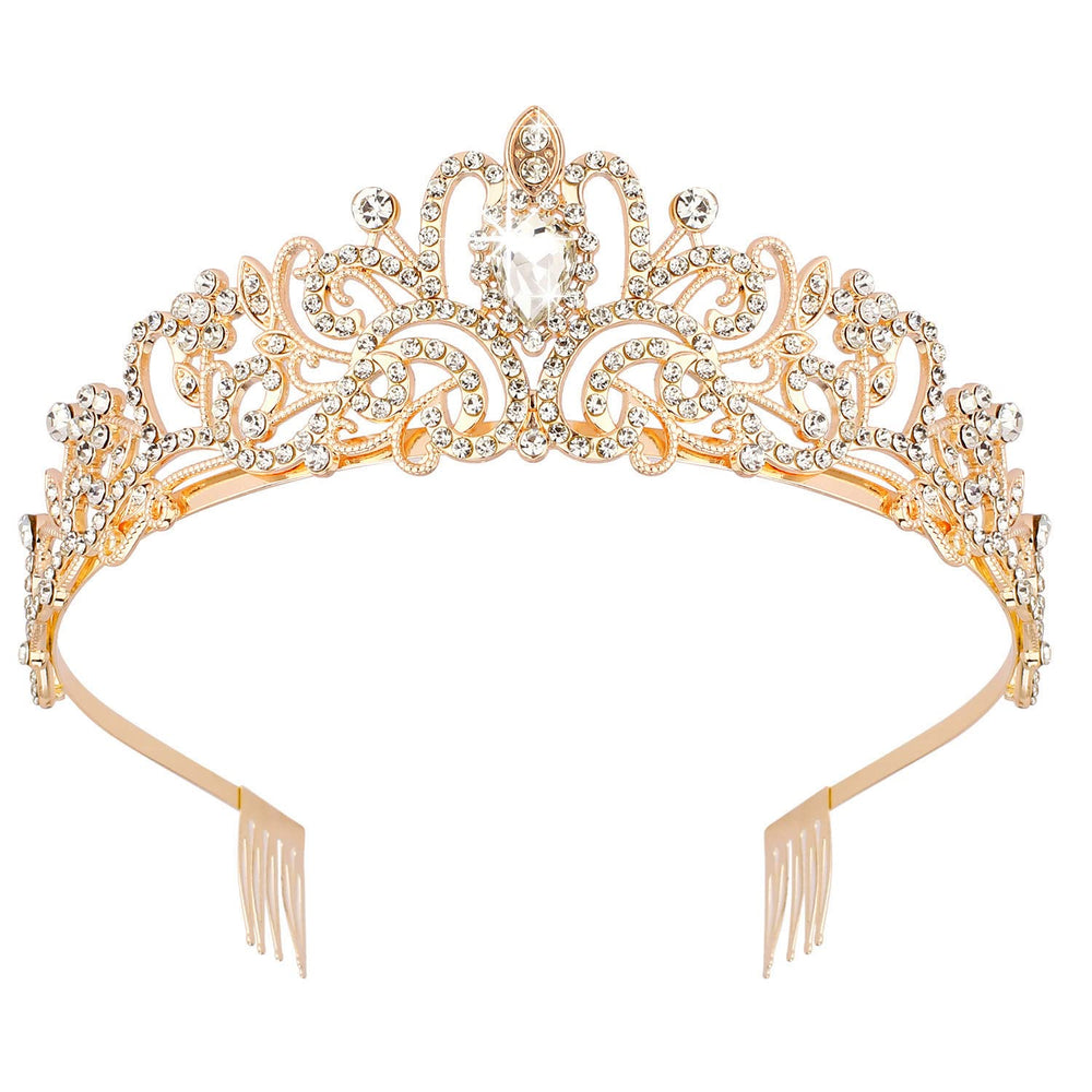 Didder gold tiara front view showing regal shape and instant elegance