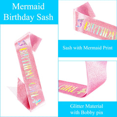 Didder sash flat lay highlighting mermaid print and sparkle