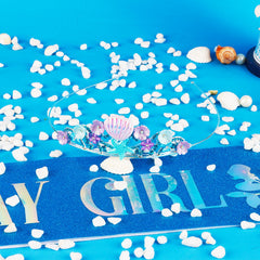 Didder sash texture closeup showing glitter and print for visual impact
