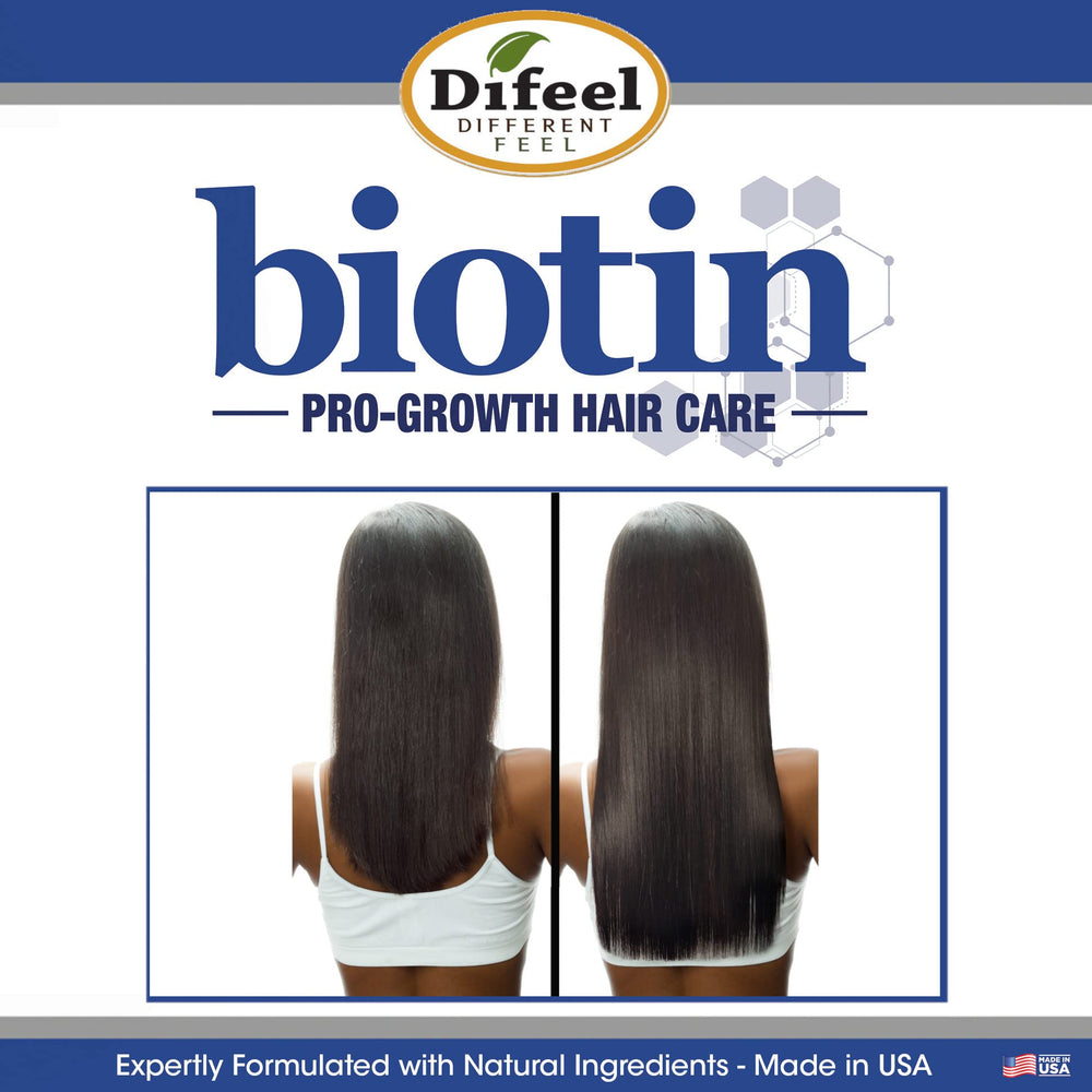 Difeel before and after hair styled showing fuller-looking results
