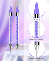 Difenni close-up wax tip detail for precise rhinestone pickup benefit