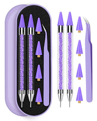 Difenni front view of purple rhinestone tool set, organized and portable