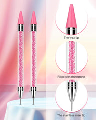 Difenni close-up of wax tip for secure rhinestone pickup advantage