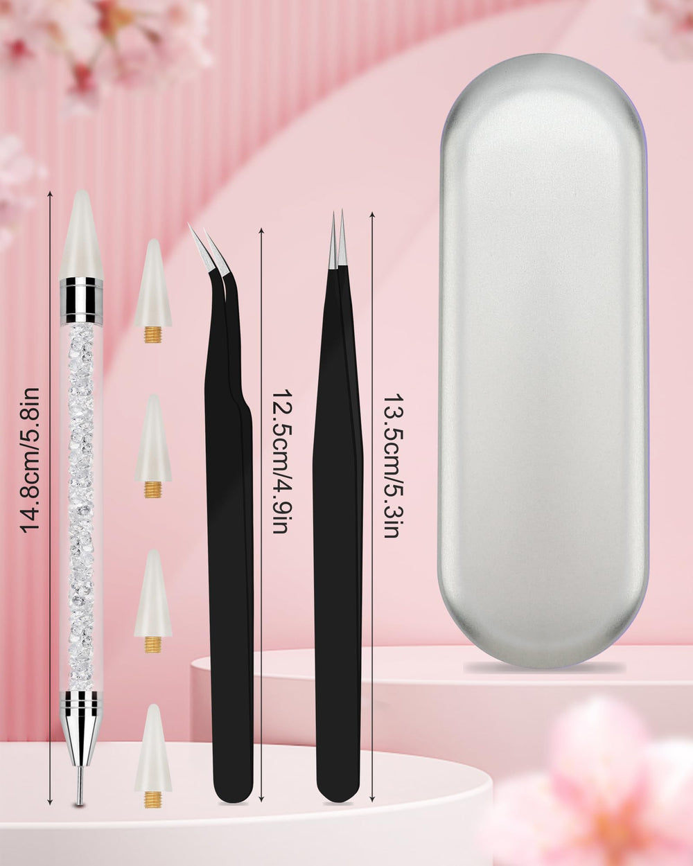 Difenni tool next to a ruler showing size and portability benefits for travel and craft bags
