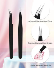 Difenni rhinestone picker in use on a painted nail for faster, more accurate gem placement