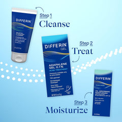 Before and after illustration suggesting clearer skin with Differin