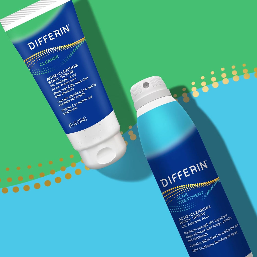 Differin before-after silhouette illustrating clearer-looking body skin