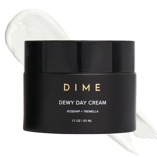 DIME front jar showing sleek packaging and easy-access moisturizer