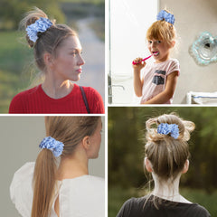 Dimeho scrunchie styled with outfit to show accessory versatility