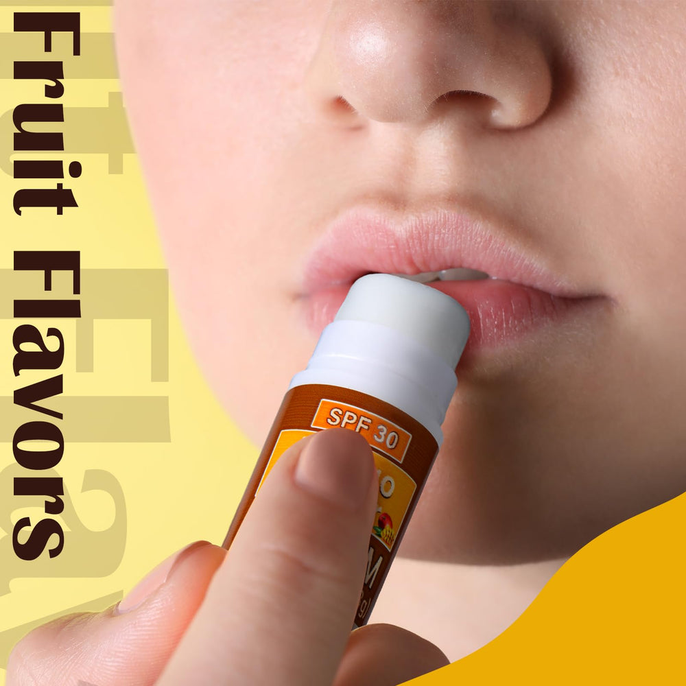Dimsile balm applied to lips demonstrating easy travel use
