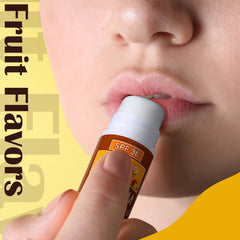 Dimsile balm applied to lips demonstrating easy travel use