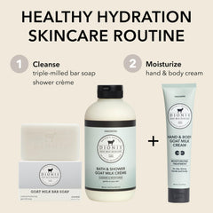 Dionis dispenser open with lotion drop showing easy application