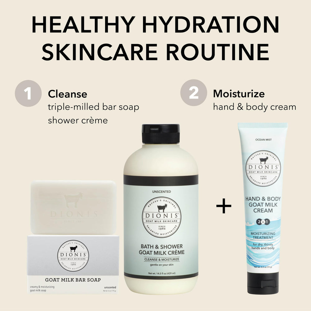 Dionis lotion in a travel pouch ready for trips and on-the-go hydration